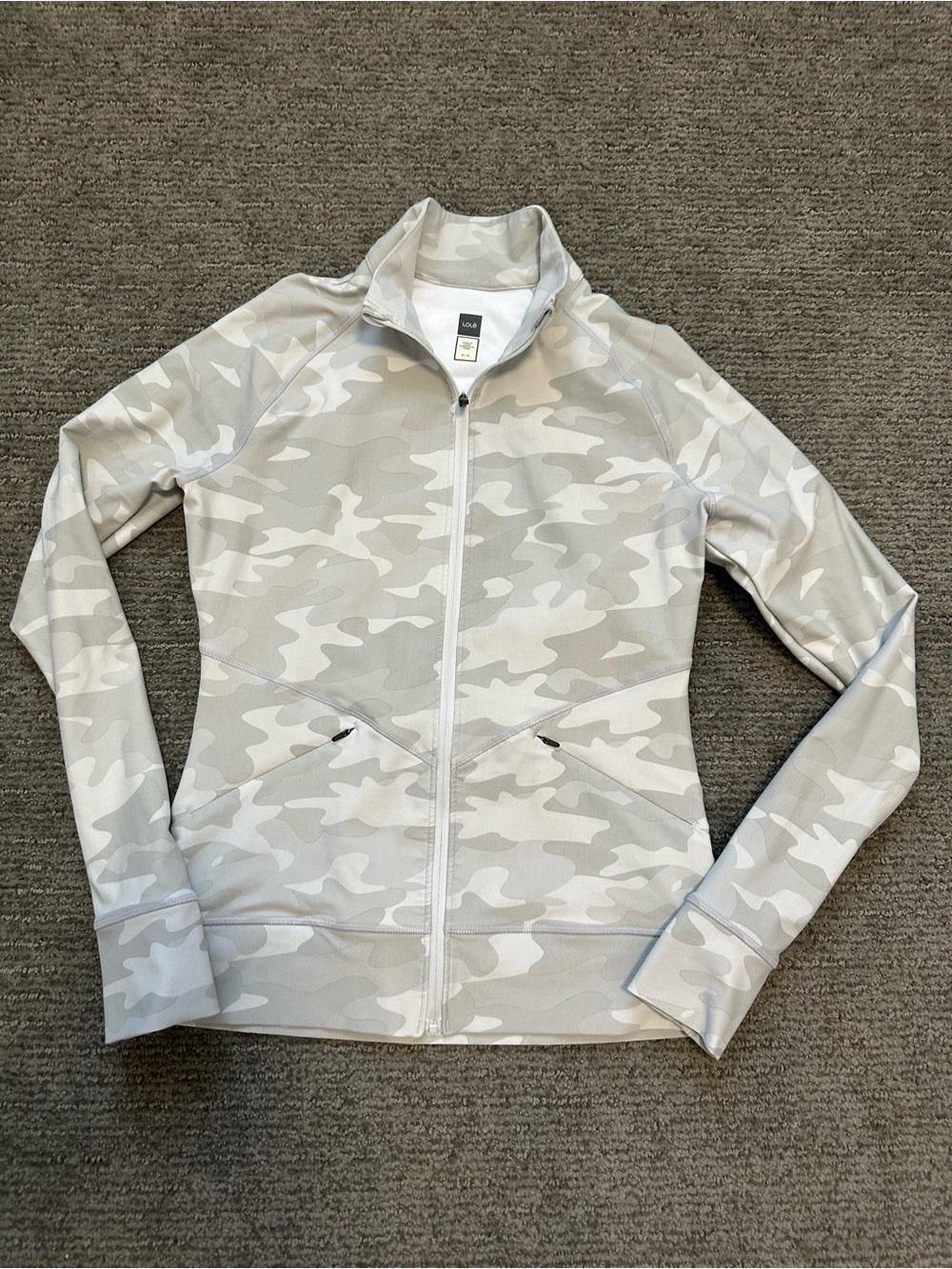Lole Women's Light Gray Camo Zip-Up Jacket